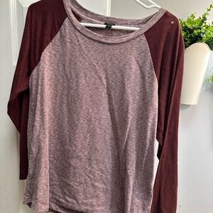 J.Crew Women's Two-Tone Long Sleeve Top